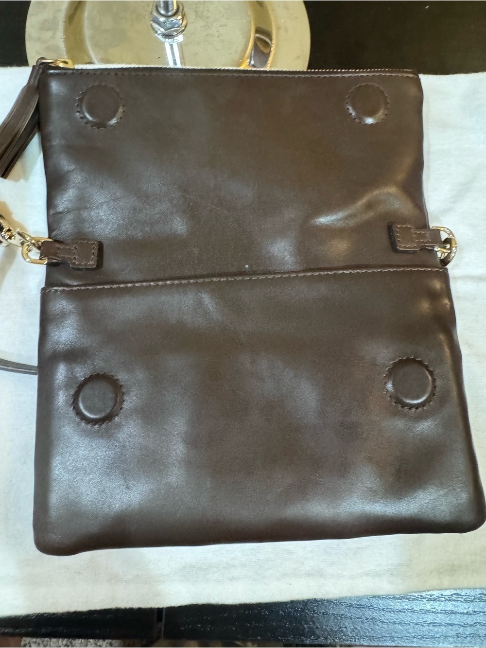 Dooney & Bourke Florentine Leather Foldover Zip Crossbody - Picture 9 of 15